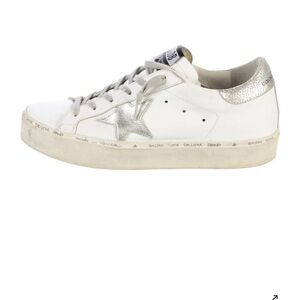 Golden Goose histar White and Silver Star Sneakers sz 39